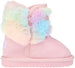 bebe Girls Cute And Fluffy Rainbow Faux Fur Chatz Warm Winter Snow Boots for Toddler Girls