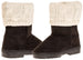 Sara Z Girl's Suede Lug Sole Winter Boot With Fold-Over Sweater Cuff (Black), Size 13-1