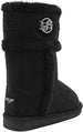 bebe Girls’ Big Kid Slip On Tall Microsuede Warm Winter Boots with Faux Fur Trim and Medallion