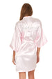 Its Just A Kiss Women Bride and Bridesmaid Satin Kimono Robe With Rhinestones