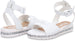 bebe Girls Big Kid Flatform Sandal with Chunky Glitter Sole and Ankle Strap Open Toe Fashion Summer Bling Shoes