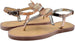 Via Rosa Womenâ€™s Metallic T-Strap Sandal with Rhinestones, Bow and Adjustable Back Strap - Fashion Bling Summer Shoes