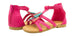 bebe Girls Velvet T Strap Back Zipper Ankle Sandals with Tassels 9/10 Fuchsia