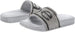 bebe Girls' Big Kid Slip-On Slide Sandals with Rhinestone Logo Strap, Cute Open-Toe Flat Fashion Summer Slipper Shoes