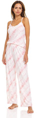 Women's Lettuce Edge Tank Top and Sleepwear Pants, 2-Piece Sleep and Lounge Pajama Set