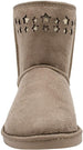 Rampage Girls' Big Kid Slip On Mid High Microsuede Winter Boots with Shimmer Stars Blush Size 11