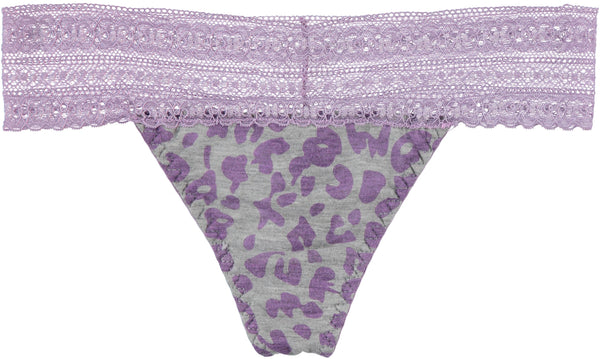 dELiA's Women’s Printed/Solid Thong G-String Underwear Panty Pack, Soft, Comfortable, Stretch Panties Purple Combo