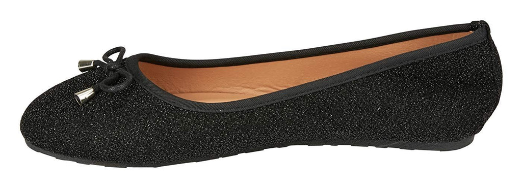 dELiAs Girls Ballet Flats with Bow and Trimming Glitter Mesh Mary Jane Sandals