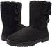 Chatties Chatz Womens Slip On Mid Calf 8" Microsuede Winter Boots with Cable Knit Back and Buttons Black Size 6
