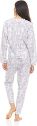Women's Long Sleeve V-Neck Top with Jogger Pants, 2-Piece Set for Women