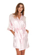 Its Just A Kiss Women Bride and Bridesmaid Satin Kimono Robe With Rhinestones