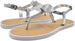 Via Rosa Womenâ€™s Metallic T-Strap Sandal with Rhinestones, Bow and Adjustable Back Strap - Fashion Bling Summer Shoes