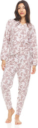 Women's Long Sleeve V-Neck Top with Jogger Pants, 2-Piece Set for Women