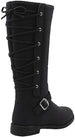 Rampage Girlsâ€™ Big Kid Slip On Tall Fashion Riding Boots with Lace Up Back