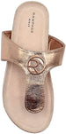 Rampage Girls Big Kid Shimmer Metallic Footbed Slide Sandal with Logo - Fashion Summer Shoes