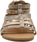 Rampage Girls' Big Kid Slip-On Gladiator Strap Sandals with Back Zipper, Open-Toe Flat Fashion Summer Shoes