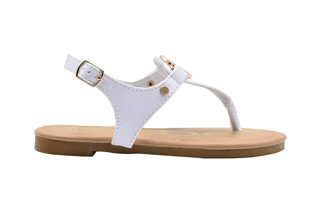 bebe Girls Fashion Sandals Slingback T Strap Thong Summer Flat with Rhinestone