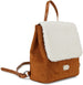 Women's Vintage Shearling Flap Backpack/Bookbag for Laptop, School, College Students, Office, and Travel - Cute Fashion Backpack, Hickory