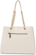 Women’s Chevron Shopper Tote with Chain Detail Handles