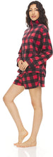 Women's Long Sleeve Pullover Zip Top and Shorts, 2-Piece Pajama Set For Women