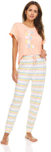 Women's Graphic Tee and Jogger Pants Sleepwear Set, 2-Piece Fuzzy Pajamas for Women