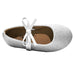Sara Z Kids Toddlers Girls Glitter Ballet Flat Slip On Shoes With Elastic Strap and Bow Silver Size 9/10