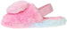 Kensie Girl's Warm Faux Fur Slipper With Elastic Back And Heart Pom Pom Fluffy Slippers For  Girls