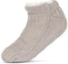Women's Fuzzy Textured Sherpa-Lined Bootie Slipper Socks, Cute Socks for Ladies