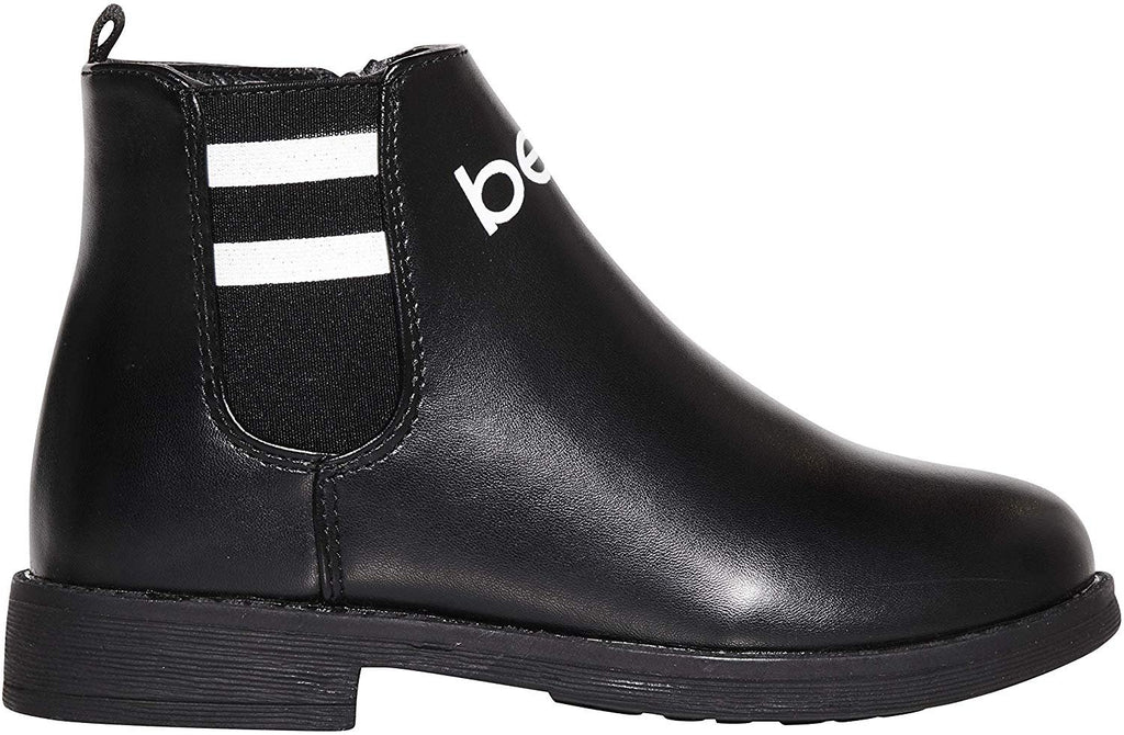 bebe Girls Big Kid Varsity Chelsea Boots Easy Slip-On Short Ankle Fashion PU Shoes