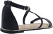 Via Rosa Women’s Metallic Rhinestone Strap Sandal with Criss Cross Ankle Straps - Open Toe Fashion Bling Summer Flat Shoe