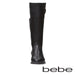 bebe Baby Toddlers Girls Black/Silver Knee High Cut Riding Boots With Medallion and Side Zip Size 5