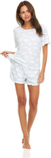Women's Sleepwear and Loungewear Lettuce Edge Tee and Shorts Set, 2-Piece Pajama Set