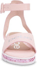 bebe Girls Big Kid Flatform Sandal with Chunky Glitter Sole and Ankle Strap Open Toe Fashion Summer Bling Shoes