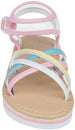 Girl's Strappy Open-Toe Ankle Strap Flat Sandals with Clear Vinyl Straps