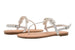 Chatties Ladies Fashion Sandals Pu T Strap Summer Flat with Pearl & Flowers