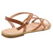 Gold Toe Ladies Fashion Sandals Pu Caged Summer Flats with Glitter Strap