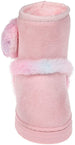 Rampage Girl's Warm Microsuede Winter Boot With Cute Faux Fur Heart And Trim Design