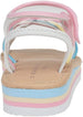 Girl's Strappy Open-Toe Ankle Strap Flat Sandals with Clear Vinyl Straps