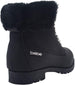bebe Girls Big Kid Easy Pull-On Lace Up Short Ankle Shimmer Nubuck Boots Embellished with Faux Fur Cuff