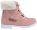 bebe Girls’ Fashion Warm Boots for Little/Big Girls, Faux Fur Knee High Leather Boots with Rhinestone Logo Straps for Winter
