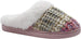kensie Girls' Big Kid Slip On Plush Fluffy Shimmer Knit House Slippers with Faux Fur, Cute Warm Comfortable Shoes for Home