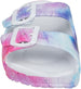 Women's Colorful Double Buckle Strap Footbed Slide Sandals, Comfortable Fashion Flats
