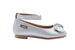 bebe Toddler Girls Little Kid Shimmery Ballet Flats Slip-On Round Toe Dress Ballerina Shoe with Rhinestone Embellished Bow and Ankle Strap