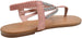 Gold Toe Women’s Rhinestone T-Strap Gladiator Sandal with Back Straps - Open Toe Fashion Bling Summer Slide Shoe