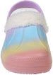 Rampage Girl's Cute and Comfy Rainbow Glitter Clogs with Sherpa Lining Easy Slip-On