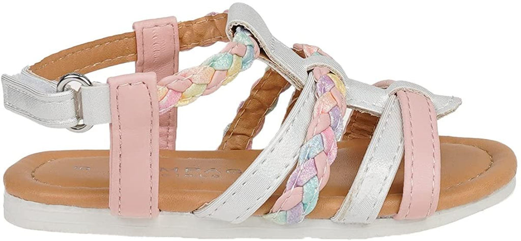 Toddler Girl's Strappy Ankle Strap Fashion Sandals/Flats with Braided Straps