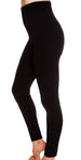 Nicole Miller Fleece Lined Seamless Leggings - Black - S/M