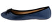 Chatties Ladies Ballet Flat with Microsuede Bow (Navy/Black), Size 11