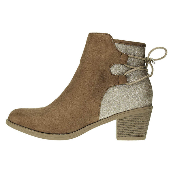 Via Rosa Women's Microsuede Ankle Boots with Studded Straps Slip-On Fashion Shoes
