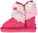 bebe Girls Cute And Fluffy Rainbow Faux Fur Chatz Warm Winter Snow Boots for Toddler Girls